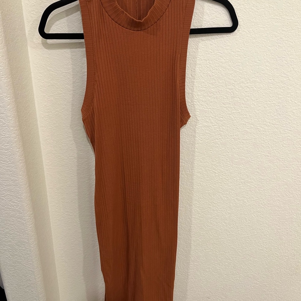 Forever 21 Rust Ribbed Knit Top